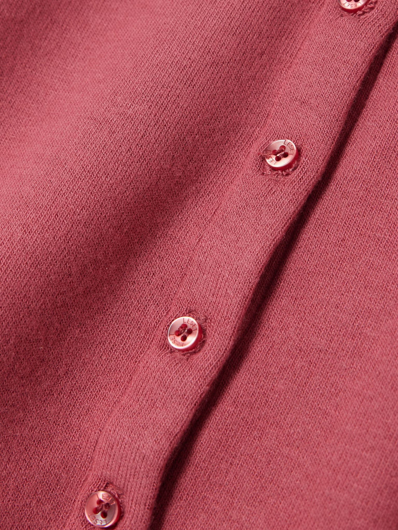 Lauren cropped brushed stretch-knit cardigan Claret - 5