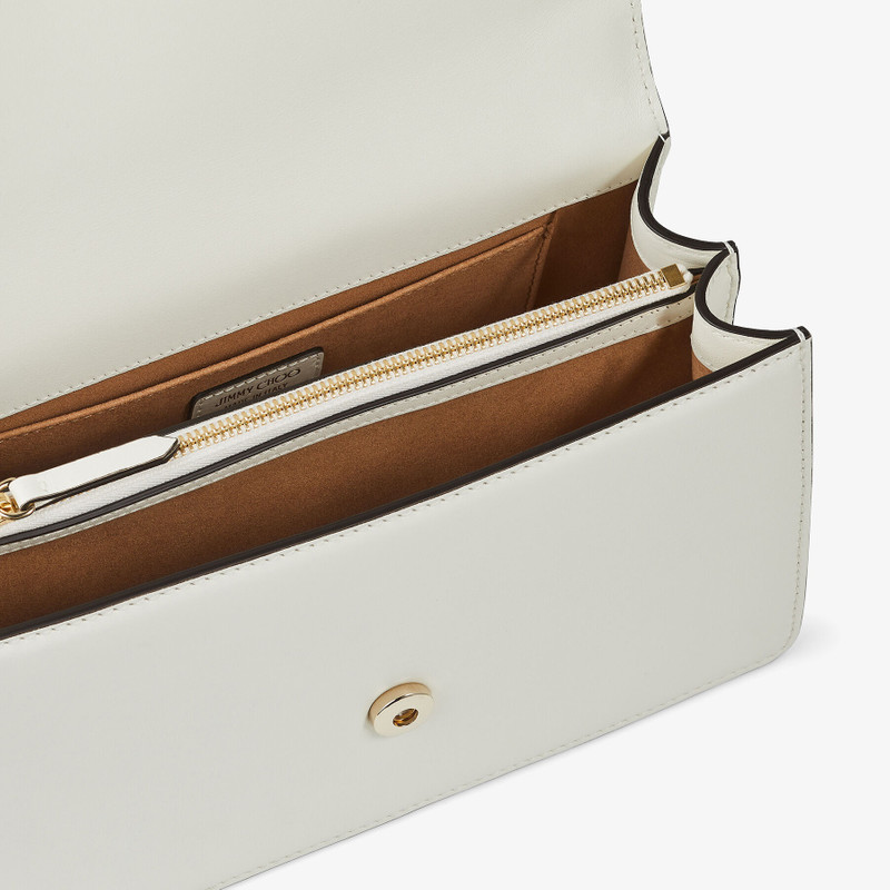 Varenne Shoulder
Latte Fine Shiny Calf Leather Shoulder Bag with Light Gold JC Emblem 3