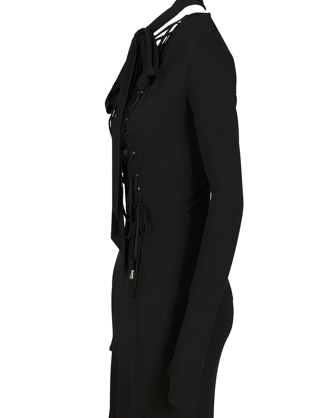 Crepe Midi Dress Dresses Black - 5