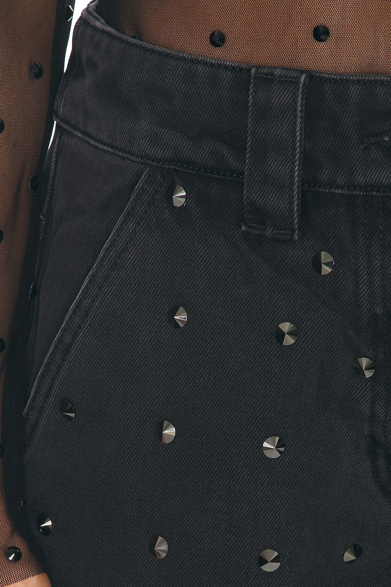 David Koma Allover Rhinestone Crystal Denim Short outlook