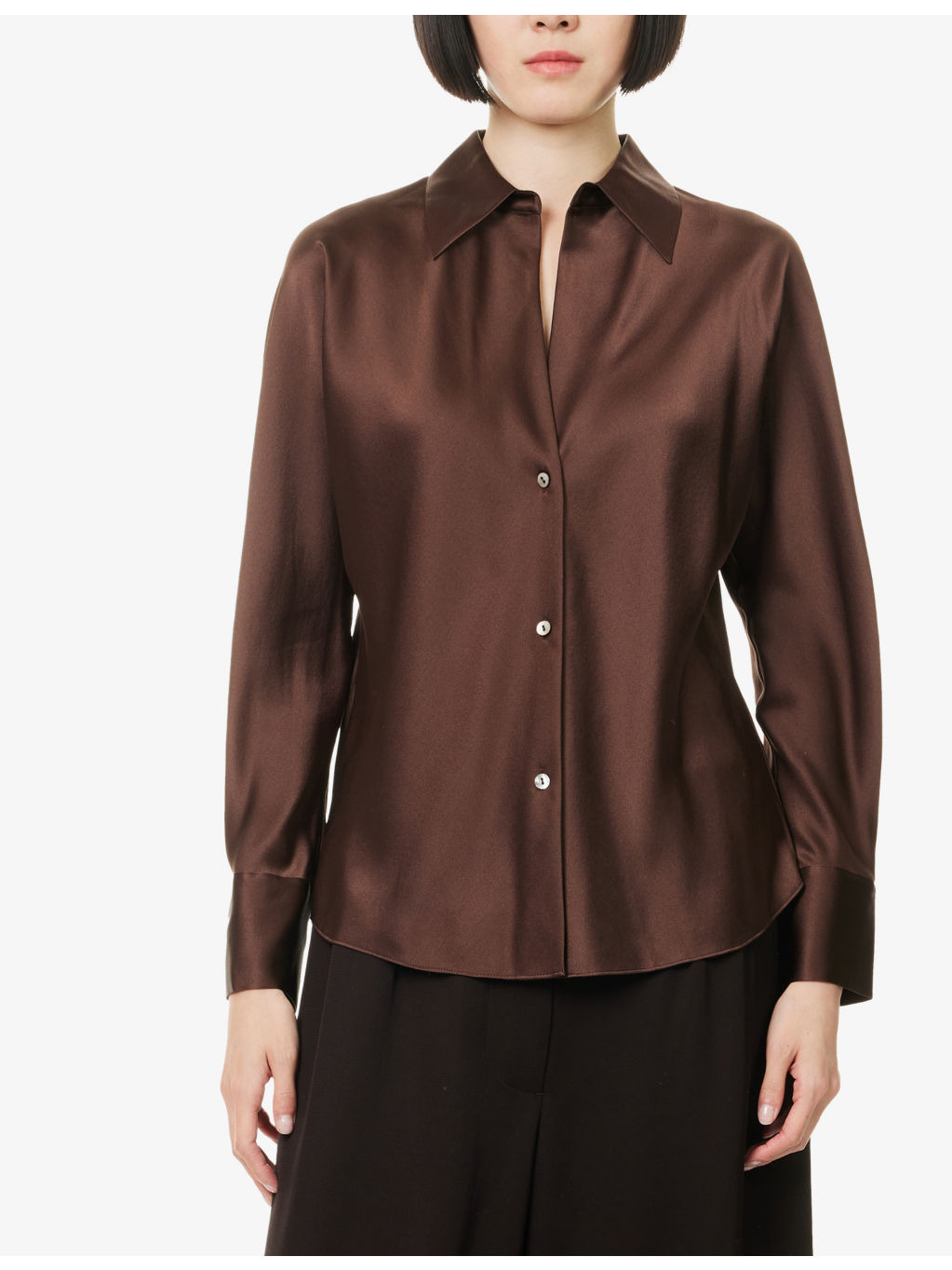 Relaxed-Fit Long-Sleeves Silk Shirt - 3