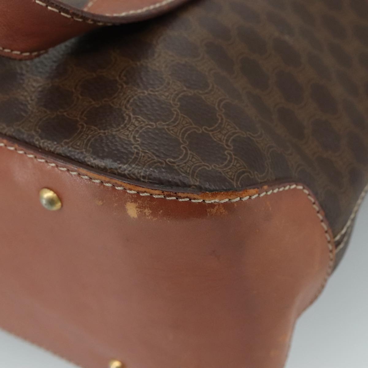 CELINE Macadam Canvas Hand Bag Pvc Leather Brown - 15