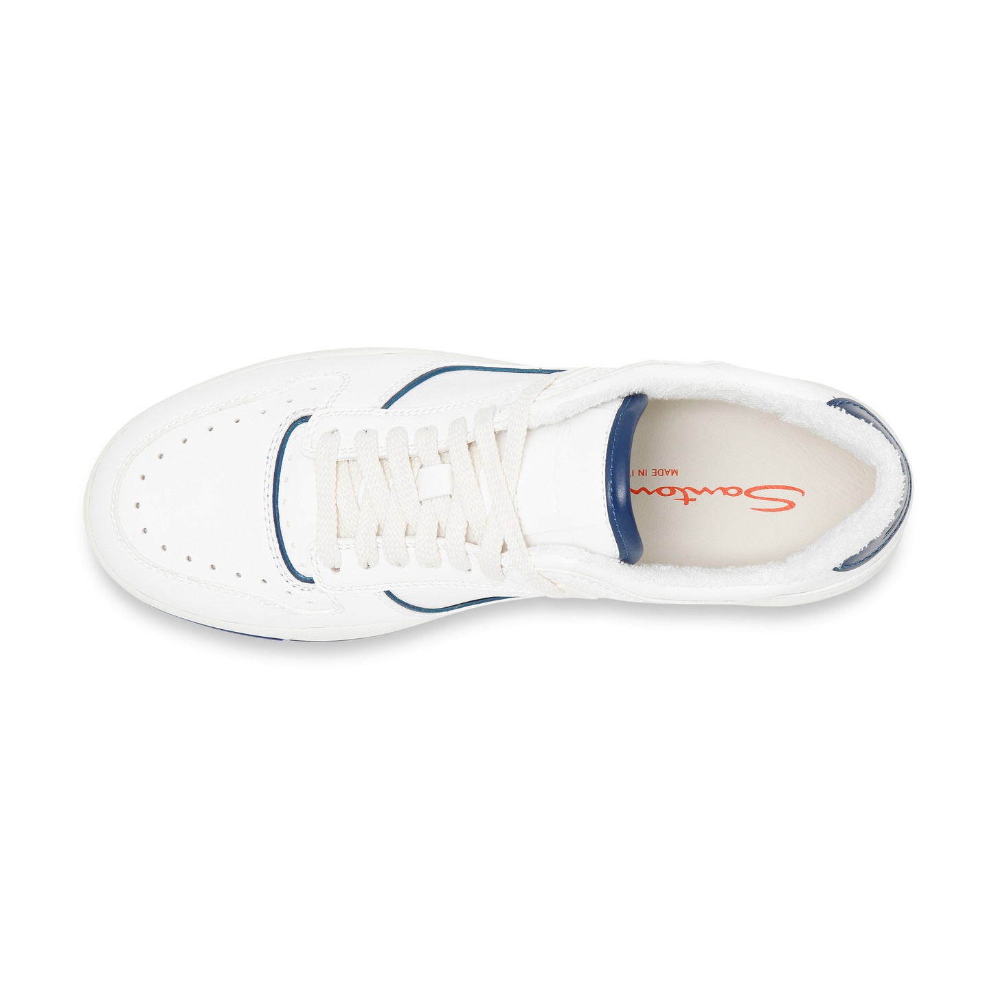 Men's white and blue leather Sneak-Air sneaker - 5