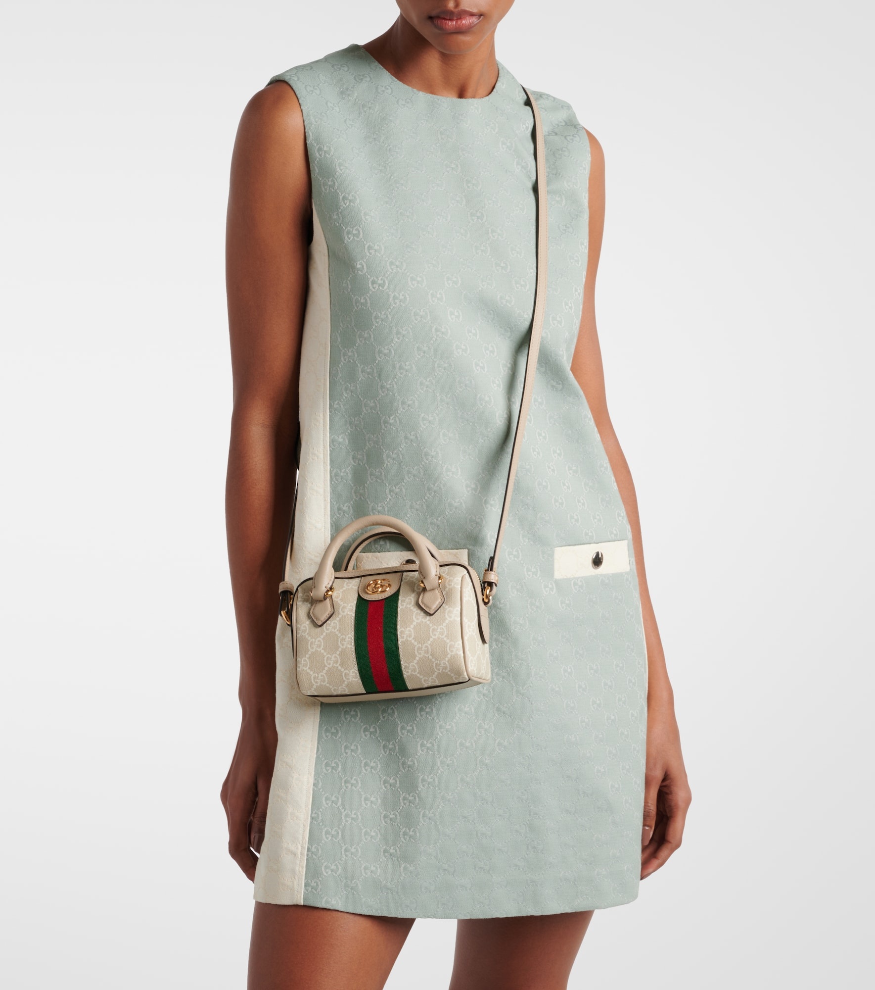 Ophidia Super Mini leather-trimmed tote bag - 5