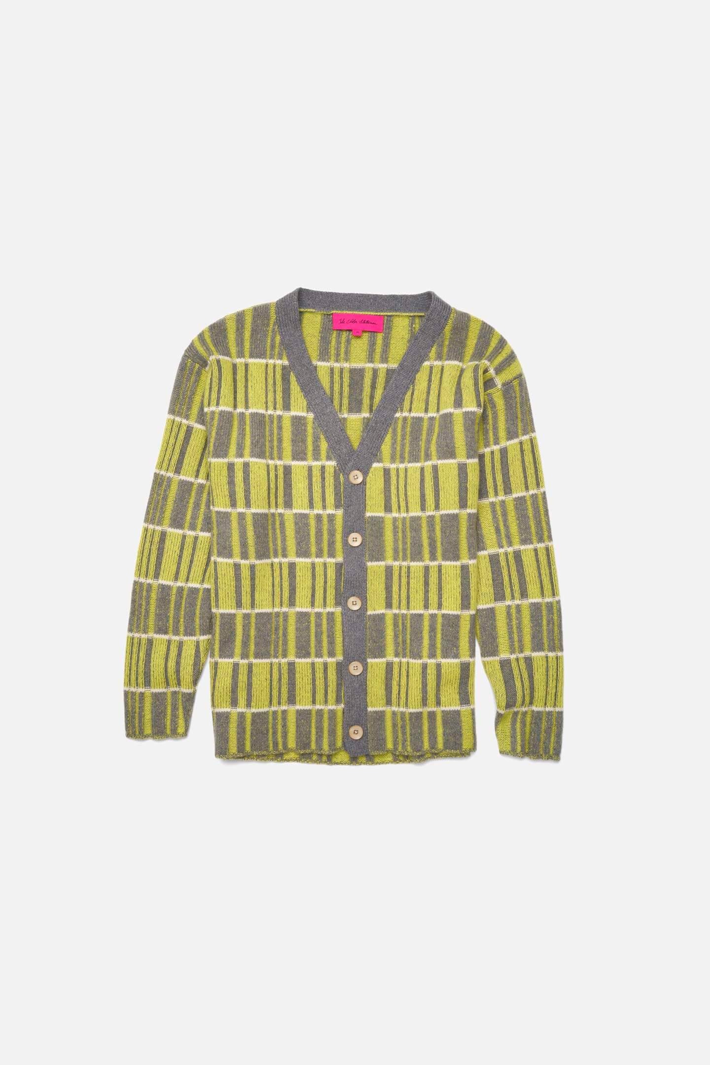 VARIEGATED PLAID CARDIGAN - 1
