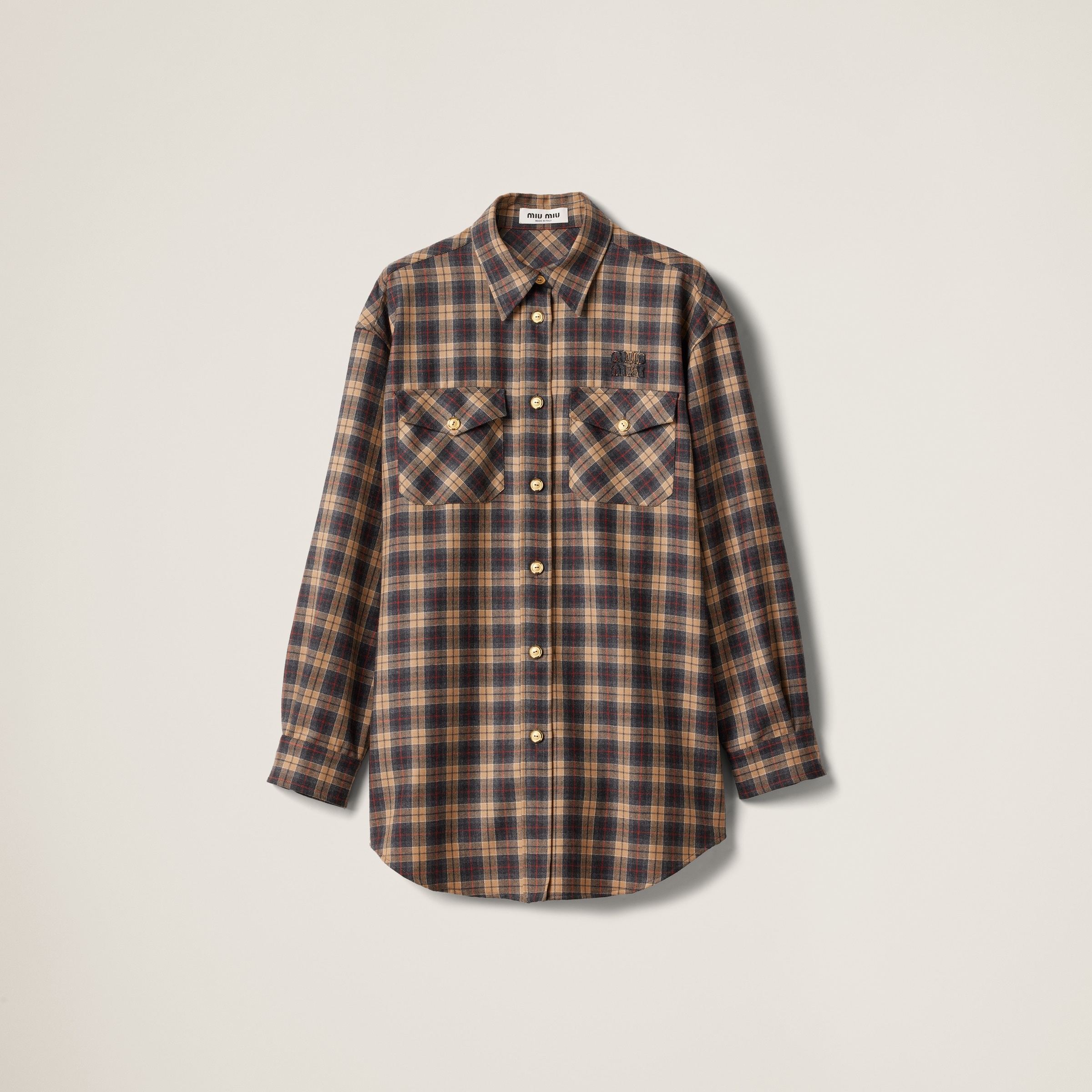 Wool tartan shirt - 1