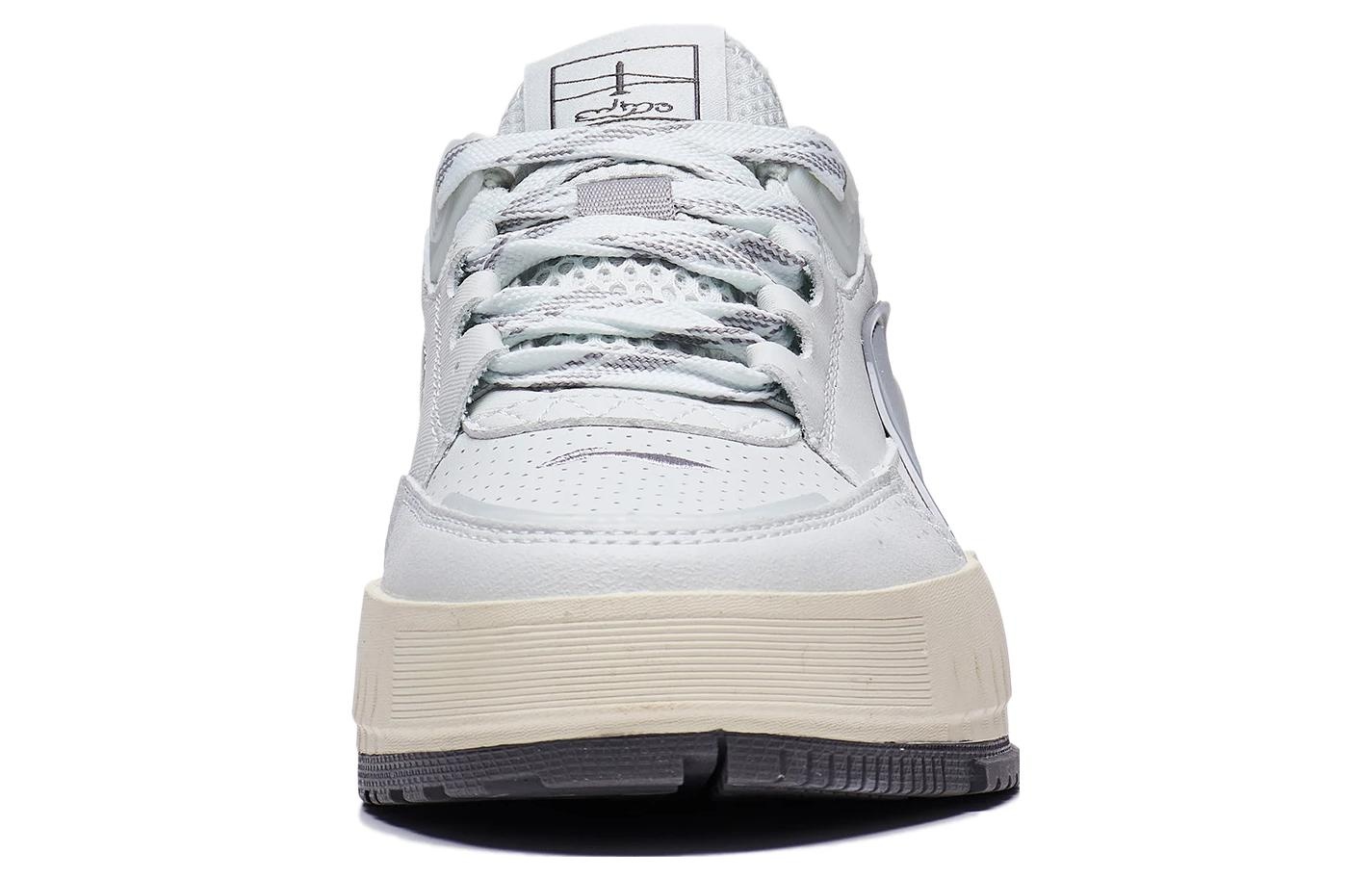 (WMNS) Li-Ning Casual Skate Shoes 'White Silver' AGCT136-4 - 5