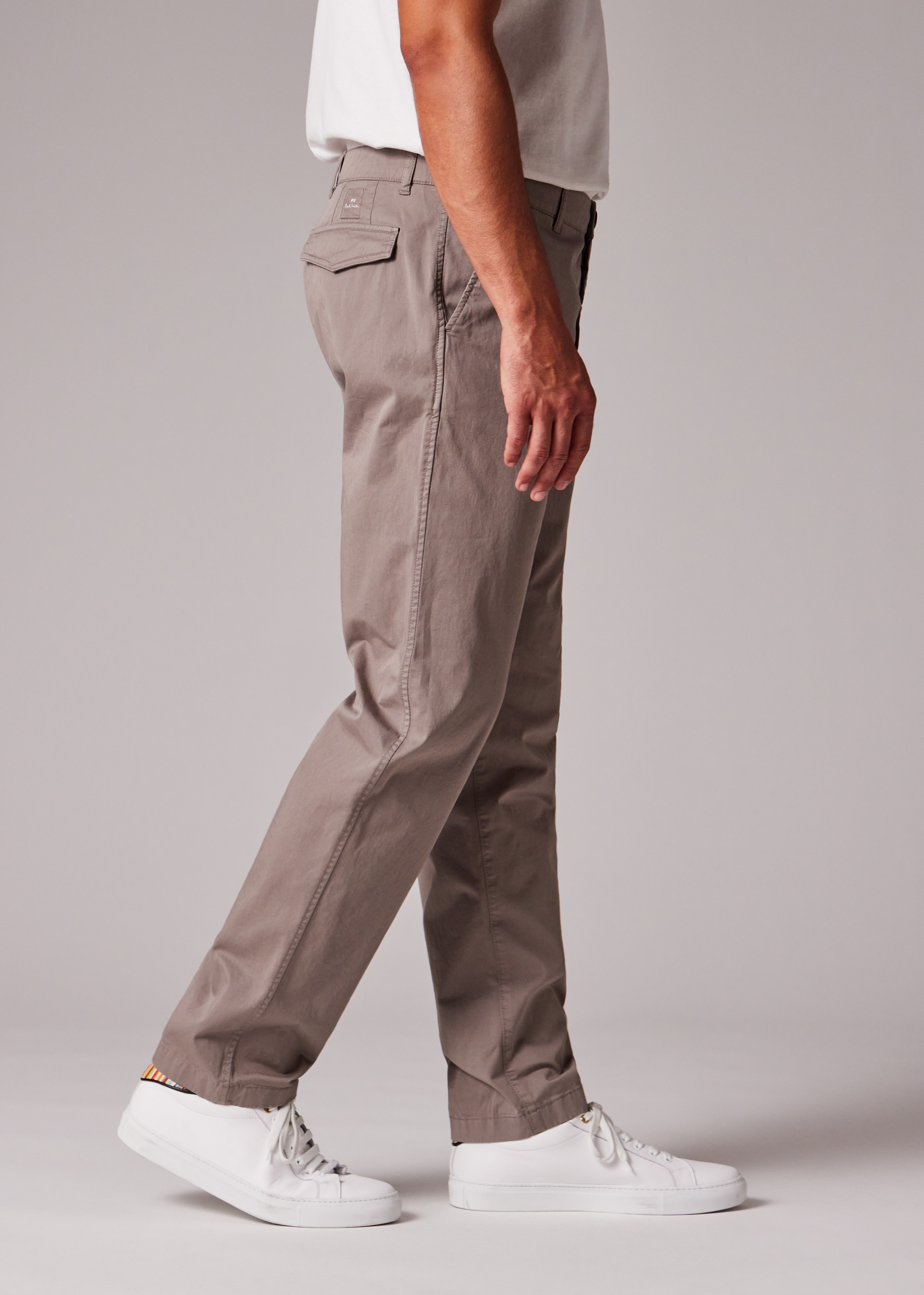 Tapered-Fit Taupe Stretch-Cotton Chinos - 3