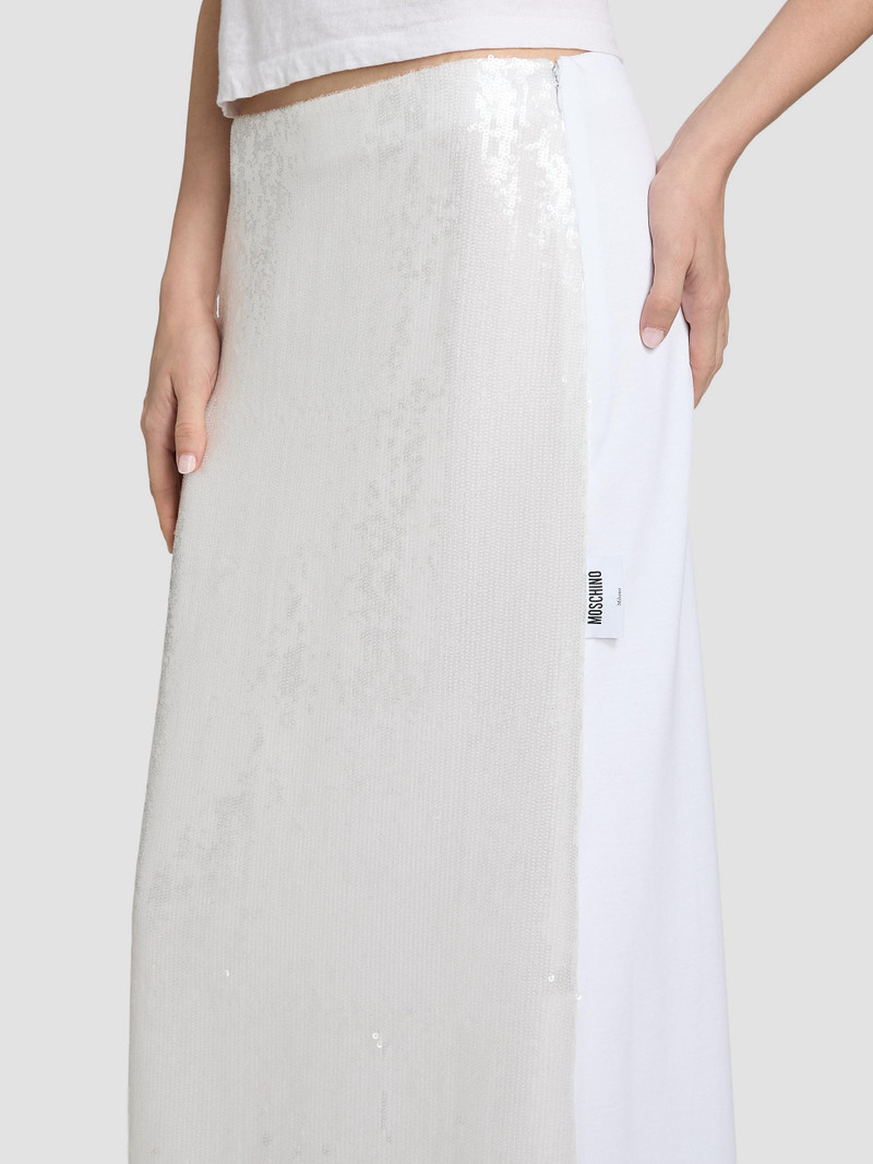 Women's Sequined Cotton Maxi Skirt - Multi White 6
