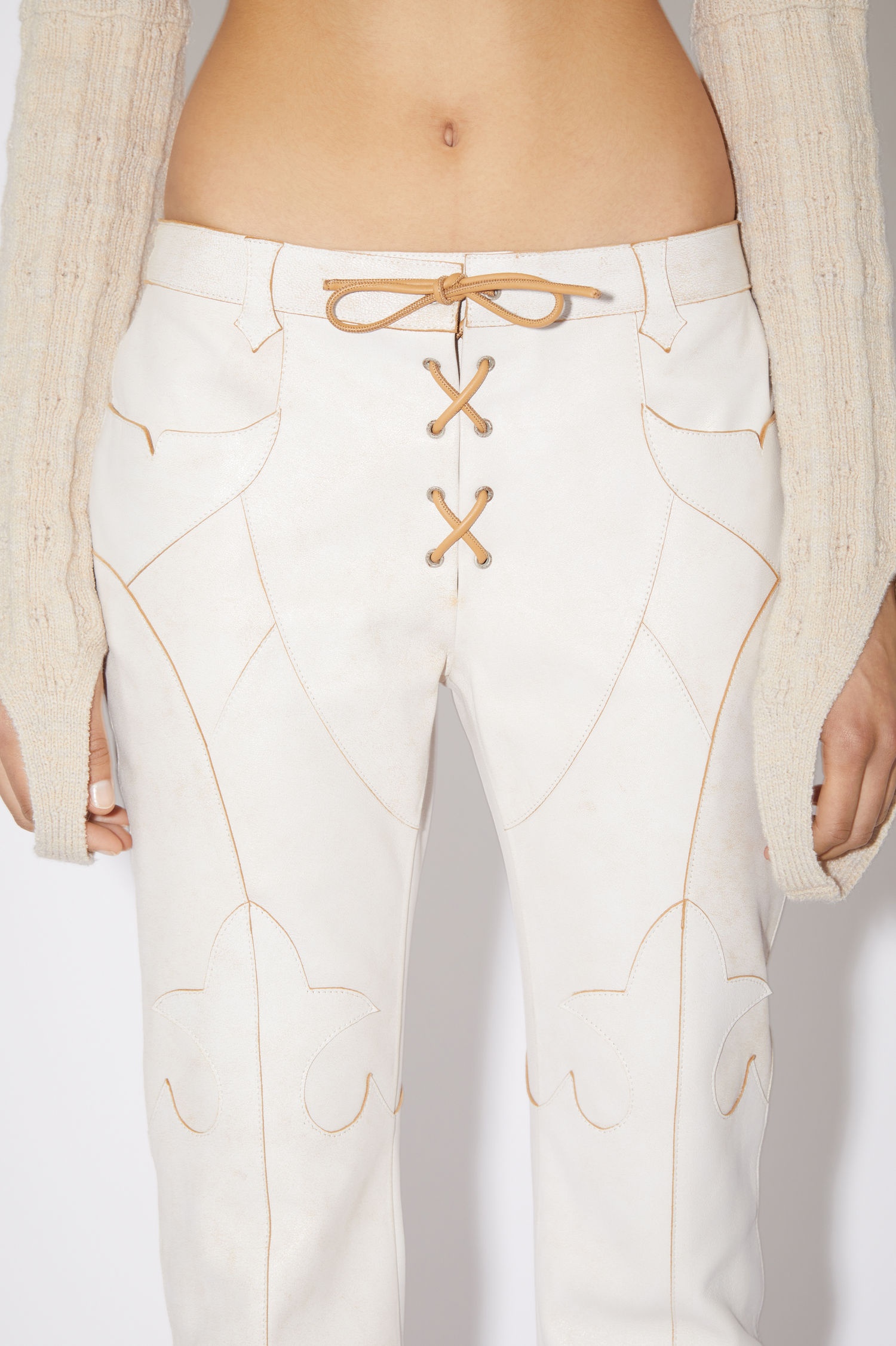 Leather trousers - White/beige - 6