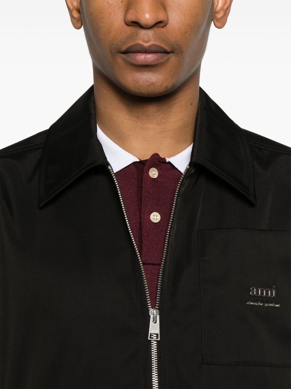 logo-lettering bomber jacket - 5