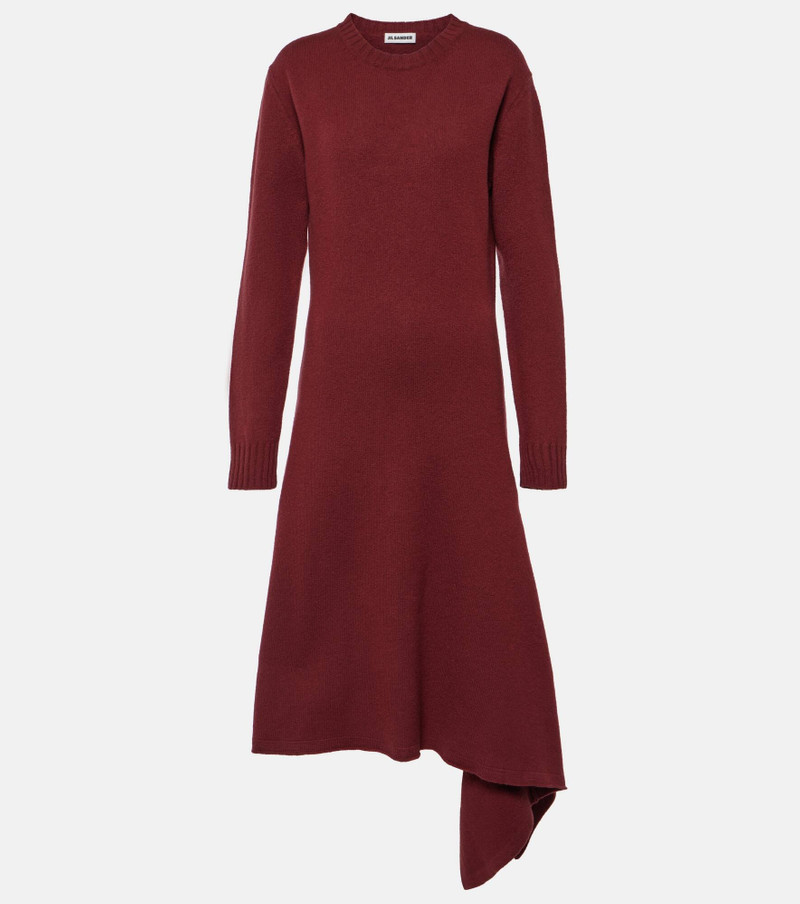 Asymmetric wool midi dress - 1
