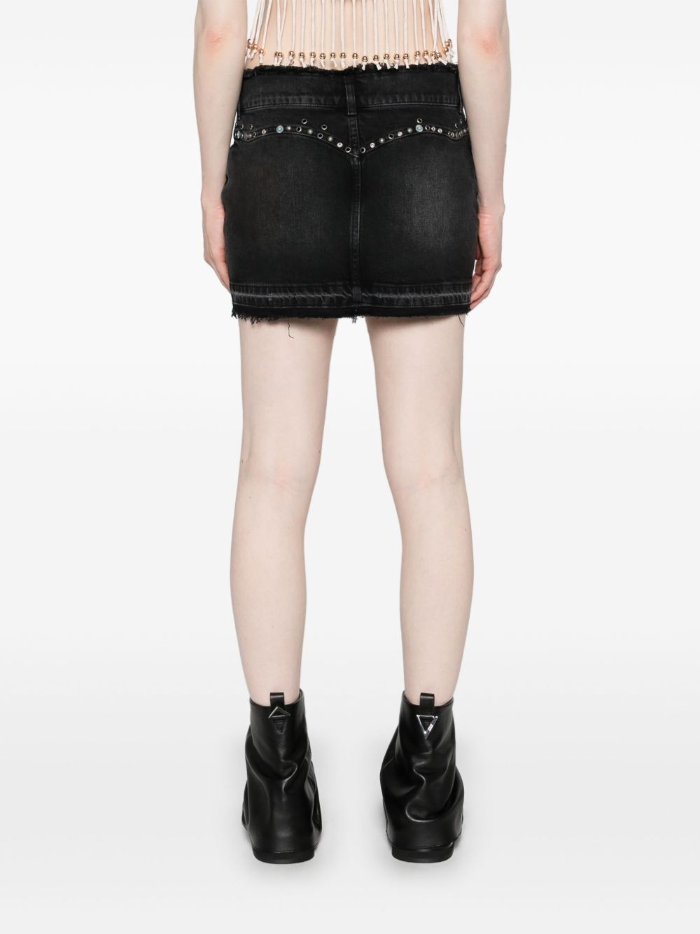 frayed-brim denim miniskirt - 4