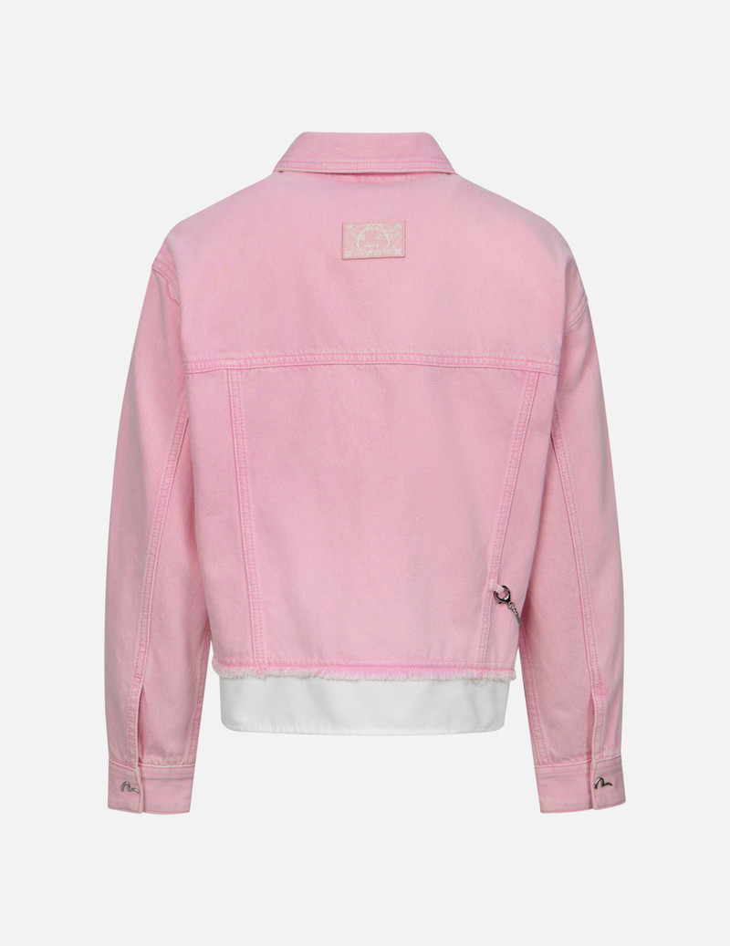 EVISU SEAGULL APPLIQUE EMBROIDERY MOCK 2-IN-1 FASHION FIT DENIM JACKET outlook