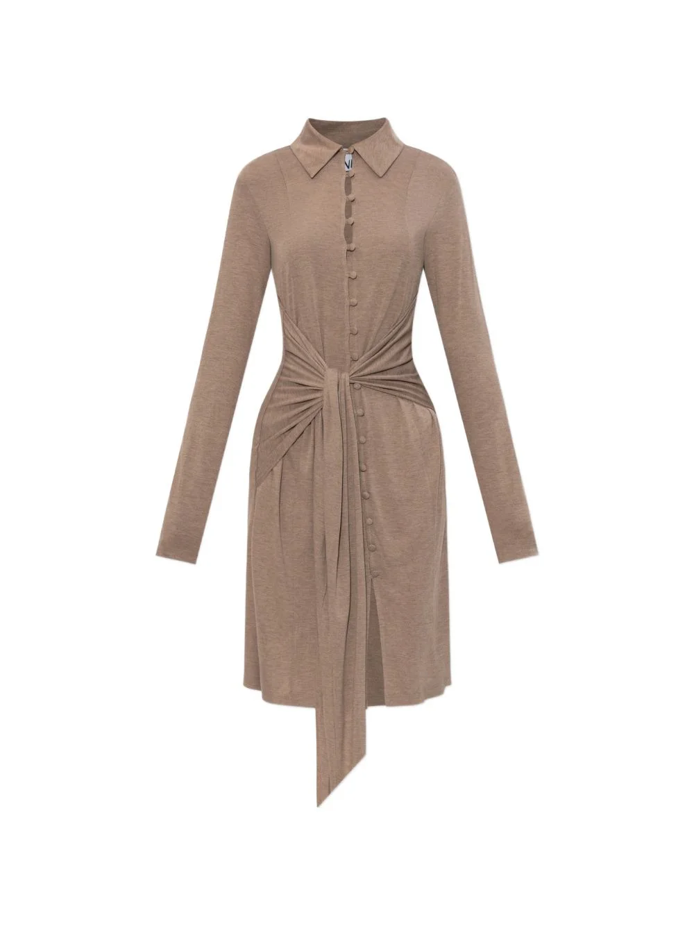 tie-detail button-up mini dress - 1