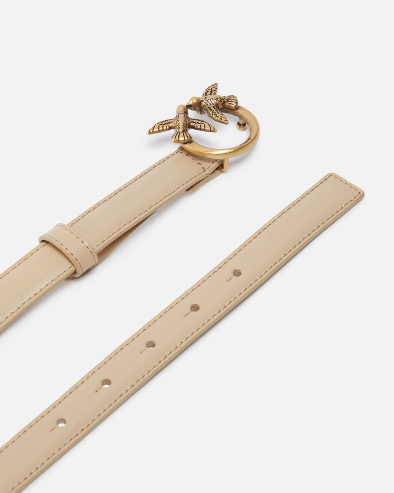 LOVE BIRDS THIN LEATHER BELT 2CM 3