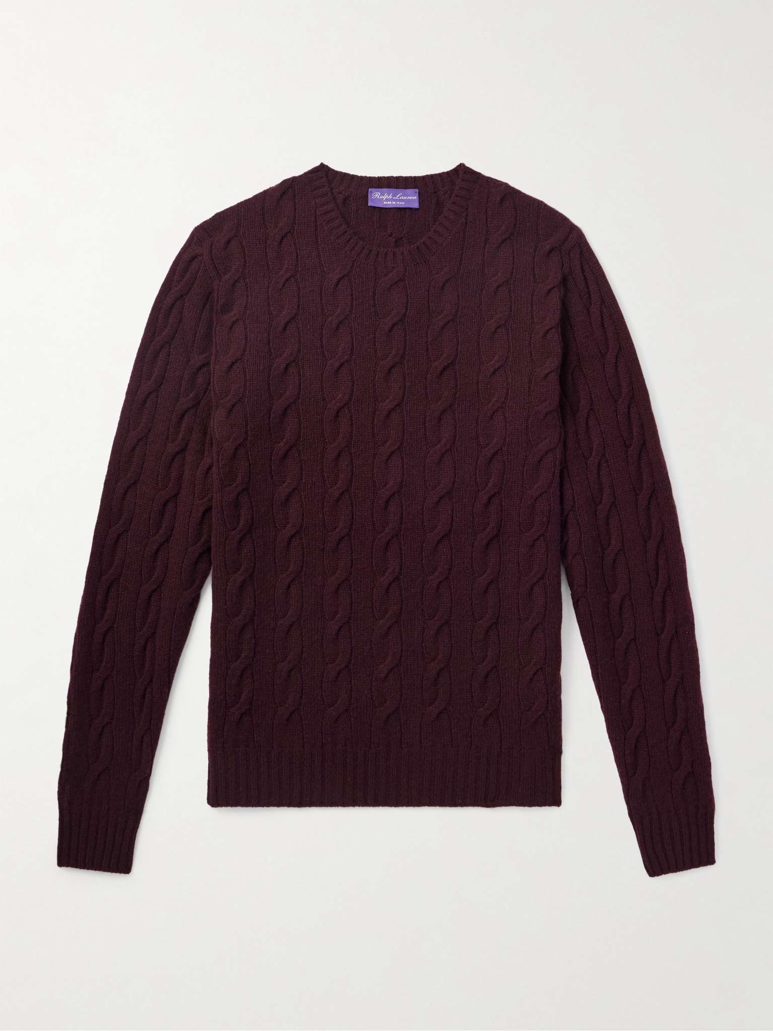 Slim-Fit Cable-Knit Cashmere Sweater - 1