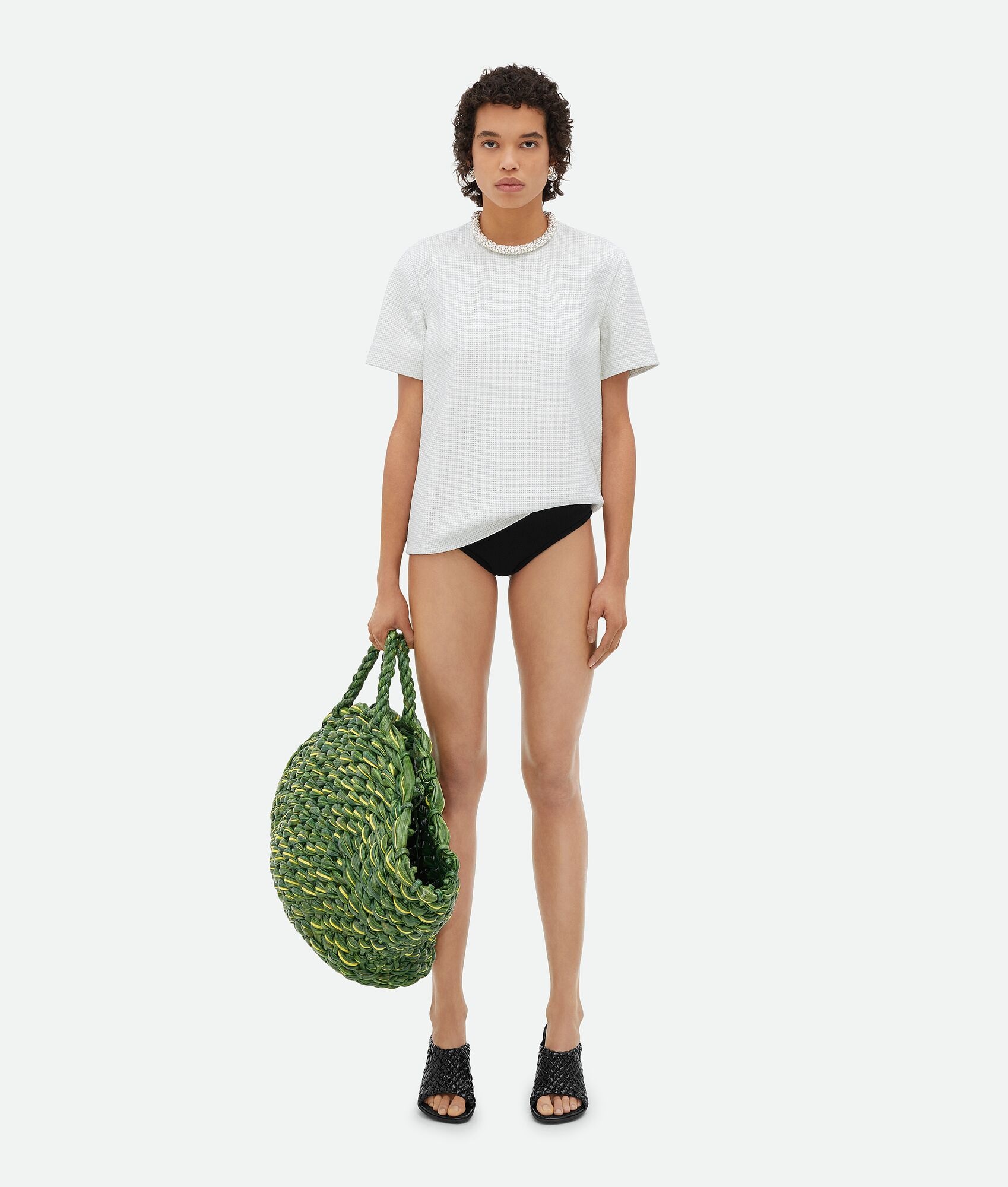 Mini Intrecciato Leather T-Shirt - 4