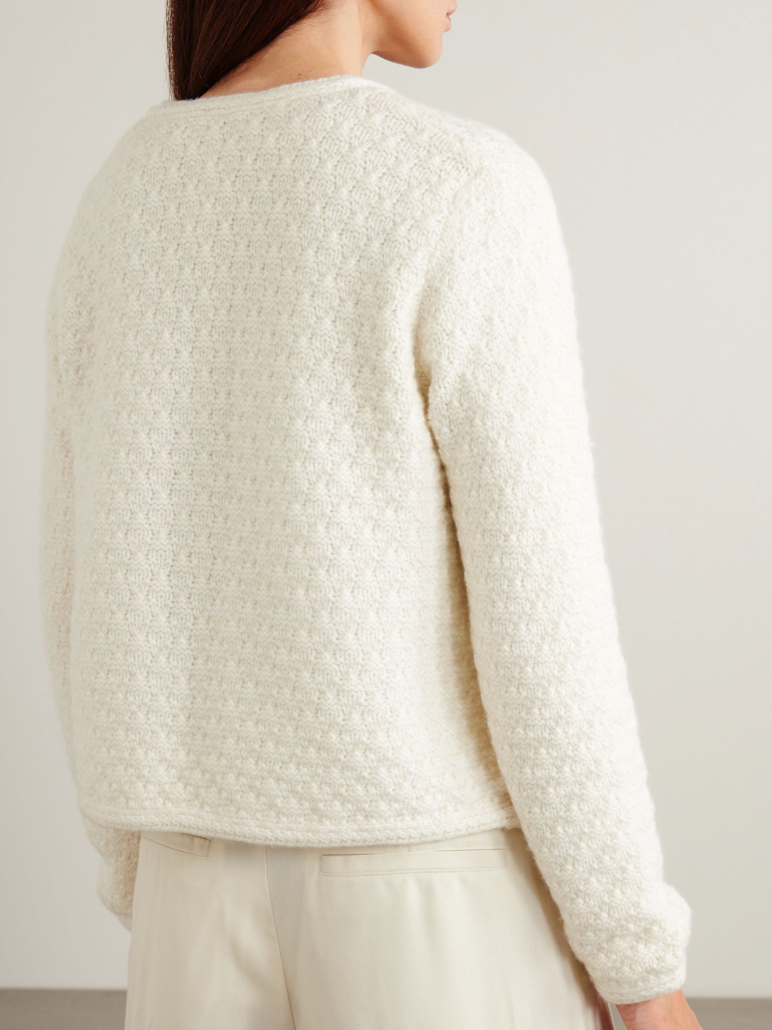 The Tate organic cashmere cardigan Ivory - 3