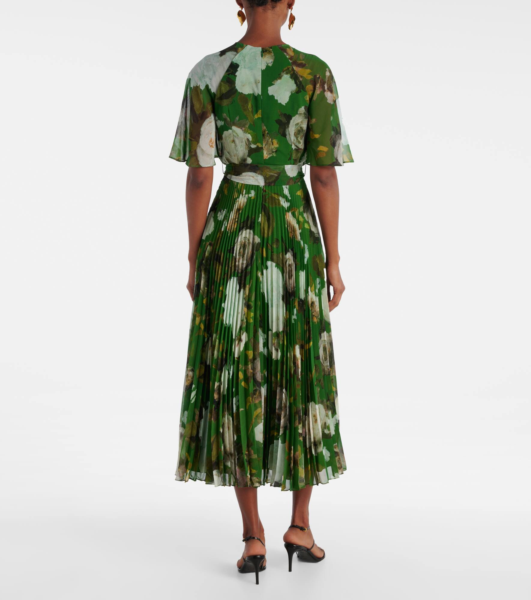 Floral pleated midi dress - 3