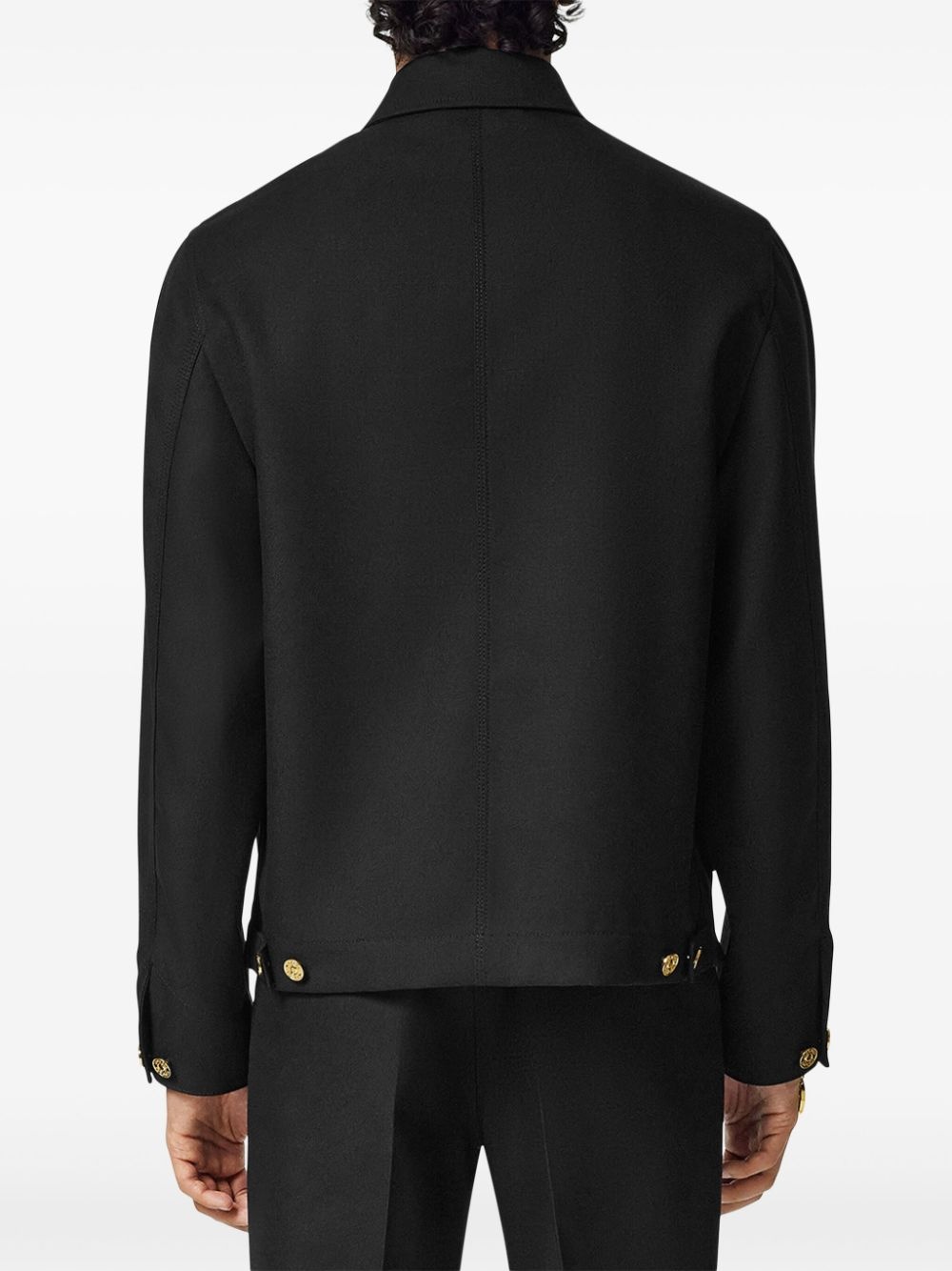 Medusa-plaque cotton jacket - 4