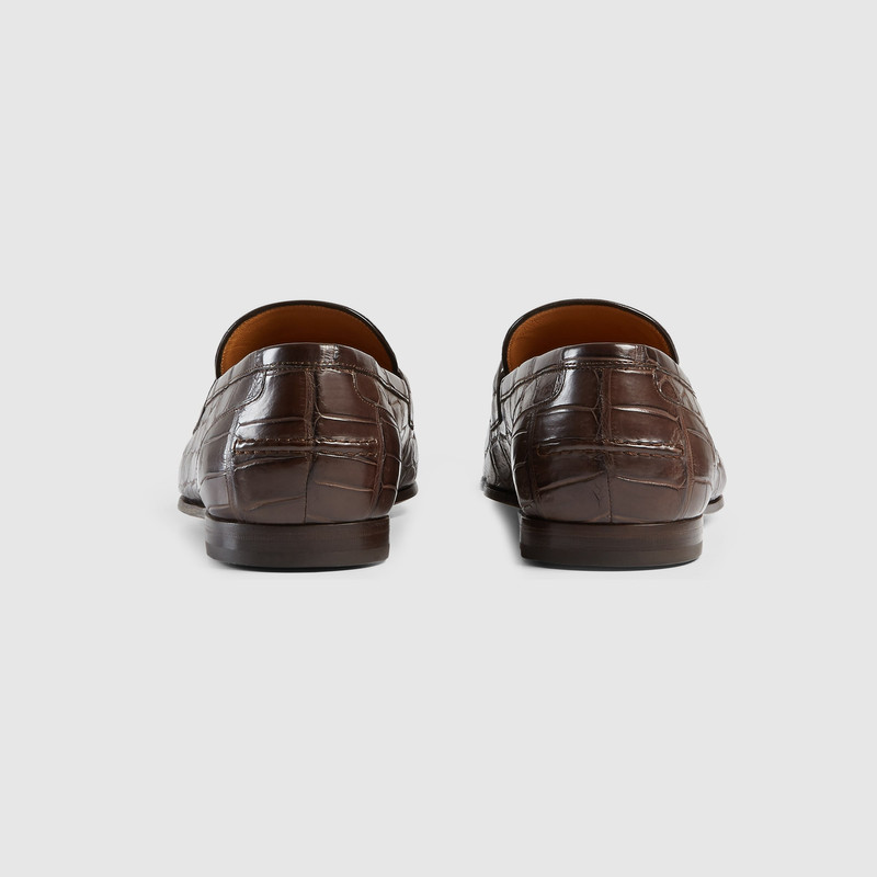 GUCCI Men's Gucci Jordaan crocodile loafer outlook