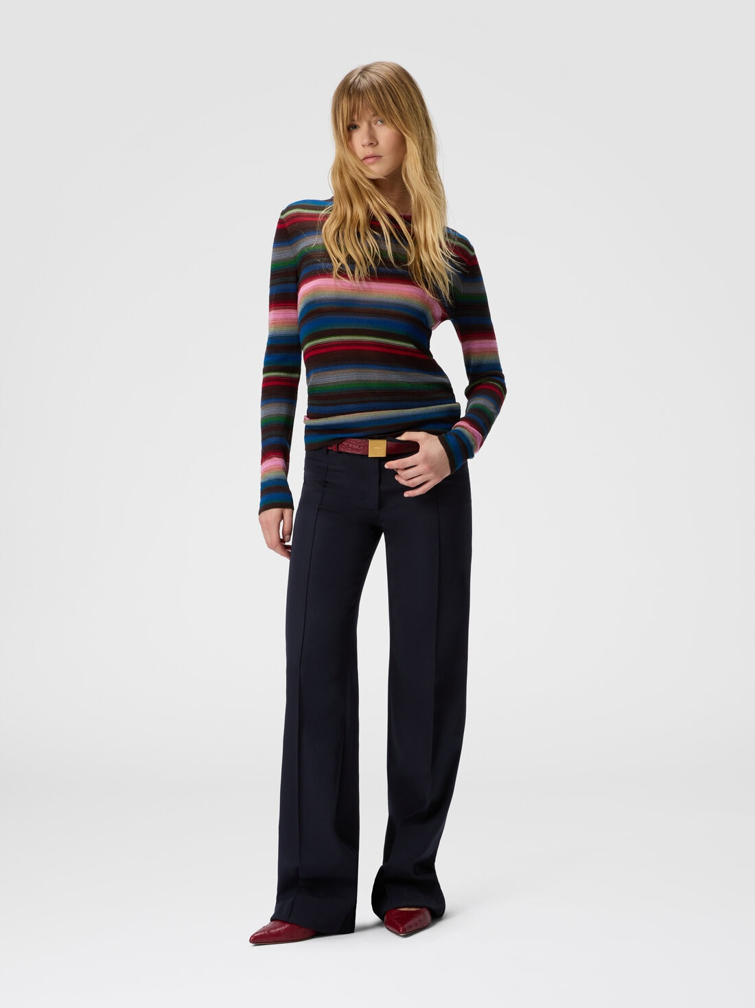Striped crew neck sweater - 2