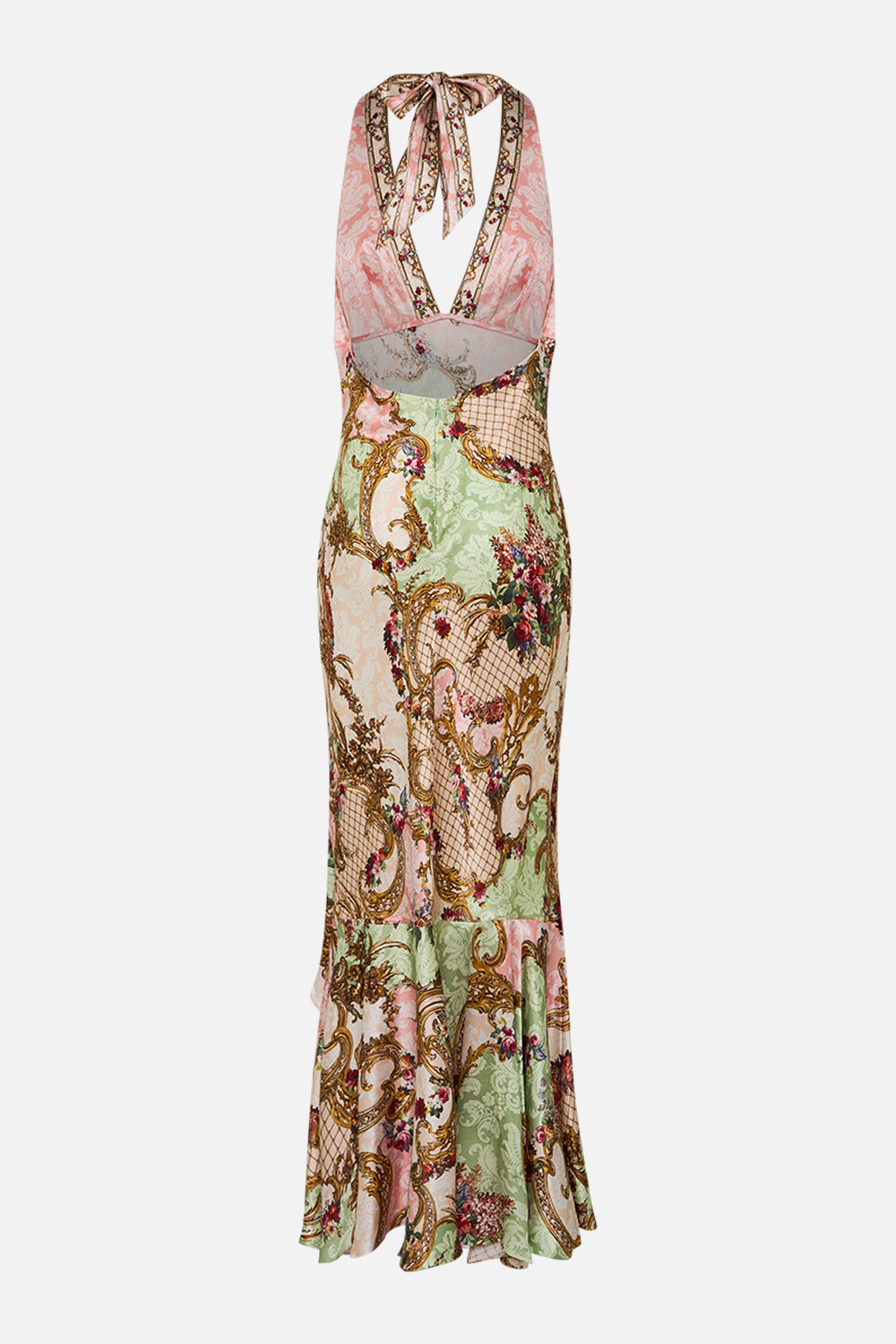BIAS HALTER DRESS WITH RUFFLE HEM - 7