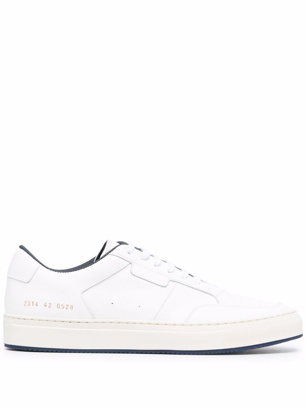 contrast-trimmed leather sneakers - 1