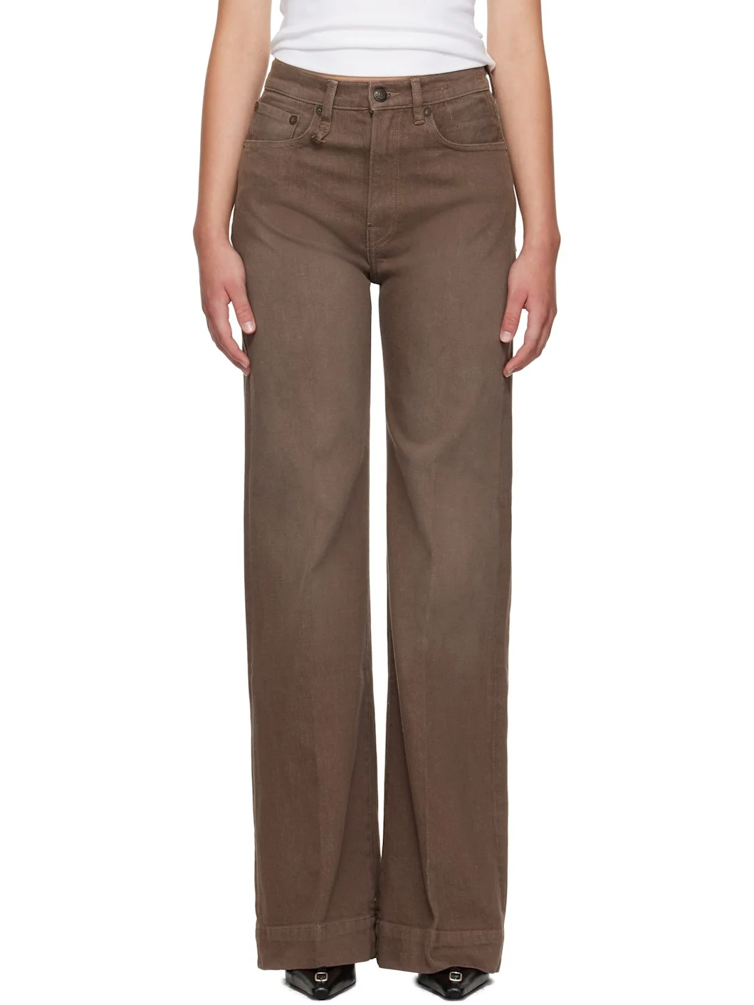 Brown Flared Jeans - 1