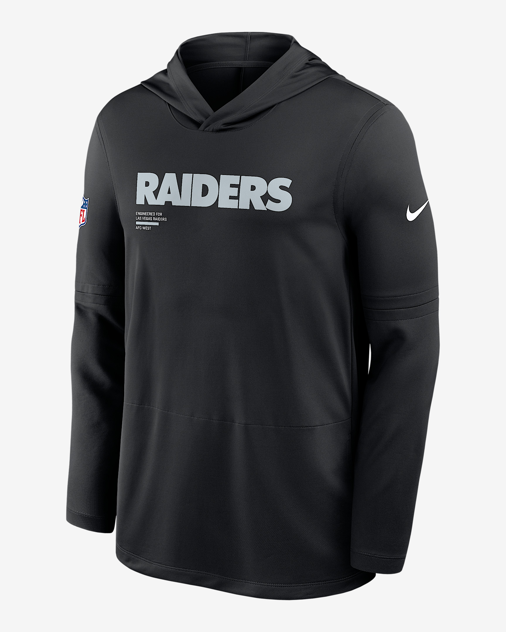 Las Vegas Raiders Pure Fury Sideline Men's Nike Dri-FIT NFL Long-Sleeve Hooded Top - 1