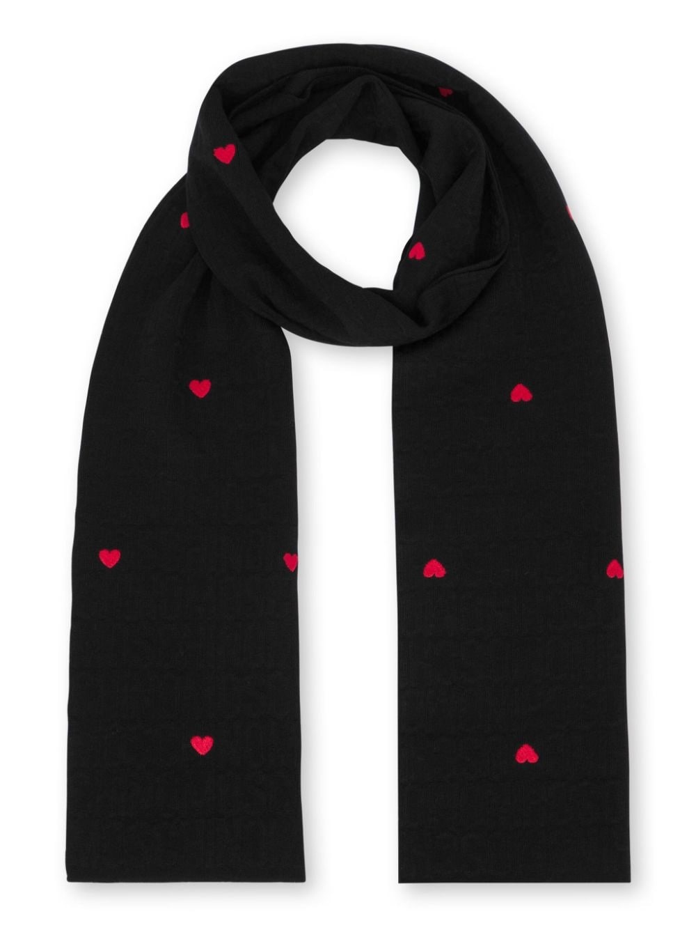 embroidered-heart knitted scarf - 3