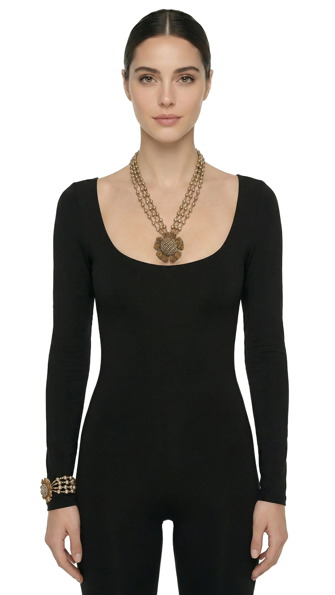 MIRIAM HASKELL BEADED PENDANT NECKLACE AND BRACELET SET - 1