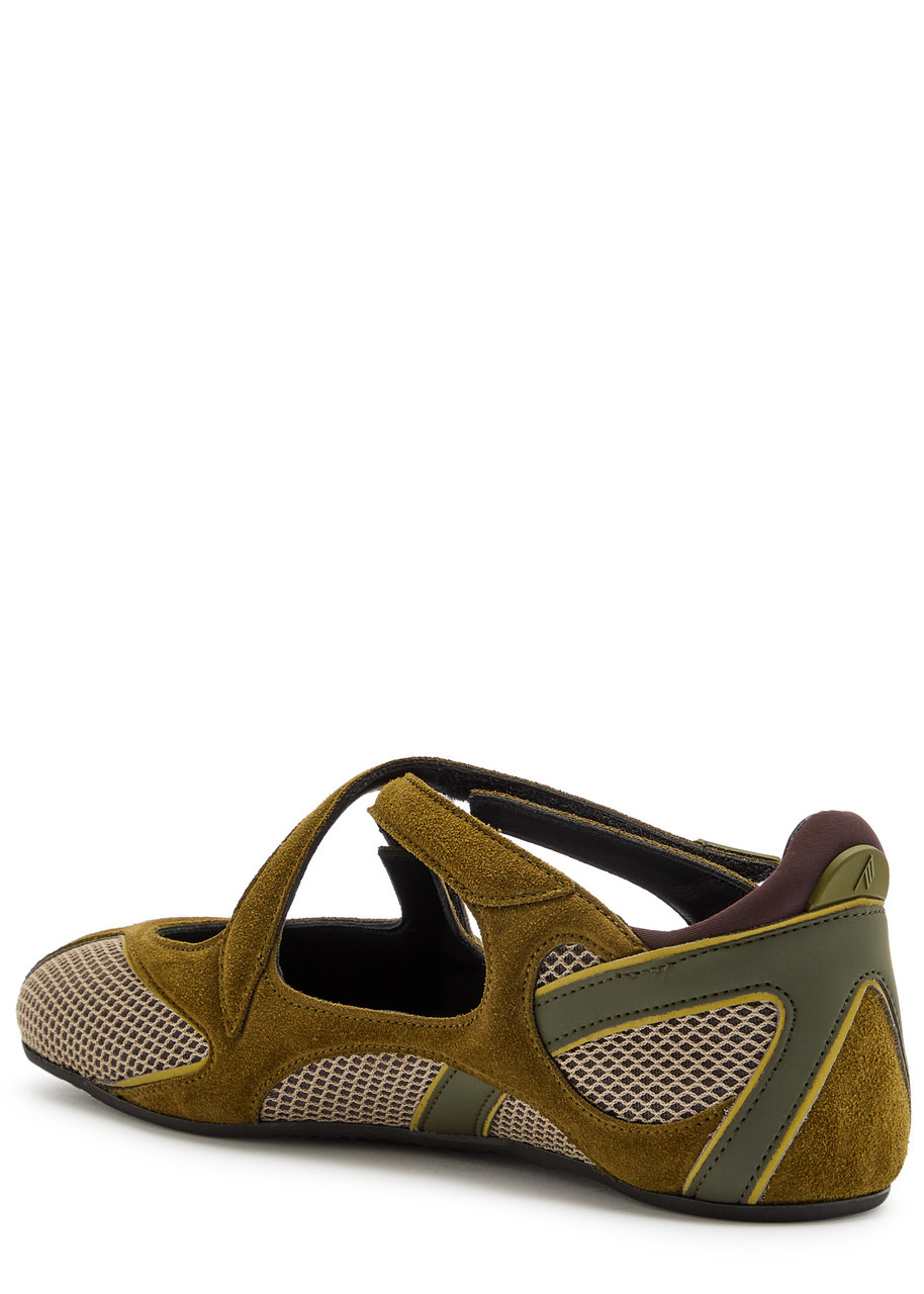 The Attico Panelled Mesh-knit Ballet Flats - 2