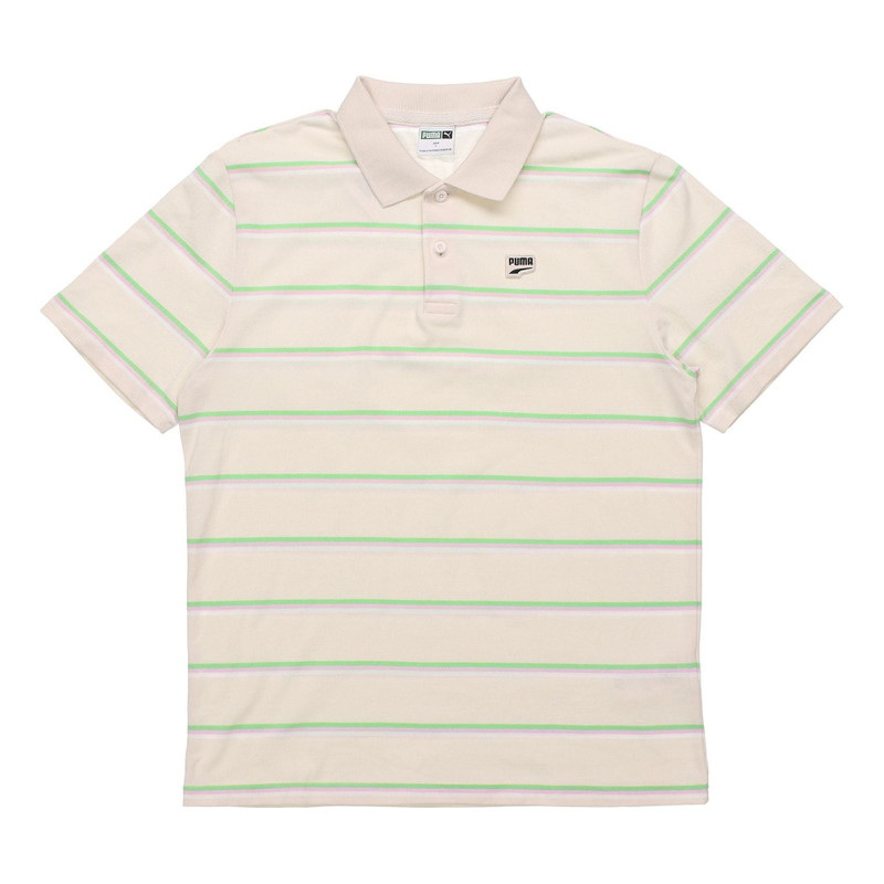 PUMA Downtown Stripe Polo Tee Shirt 'Beige' 599781-75 - 1