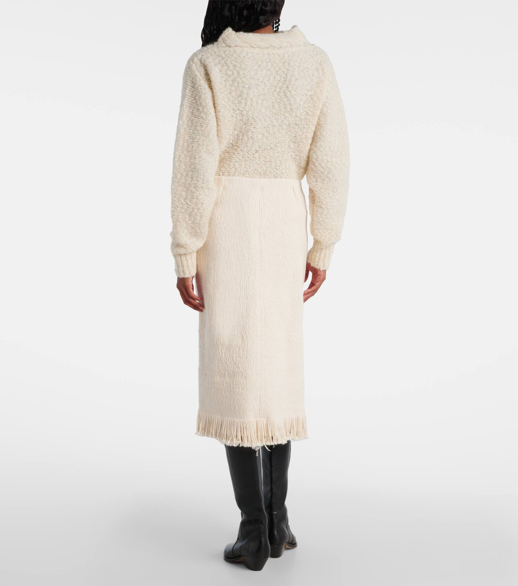 Galla cotton and linen midi skirt - 3