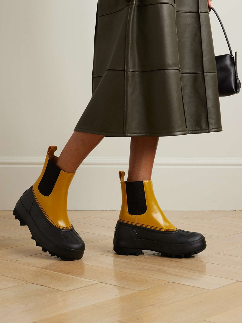 Proenza Schouler + SOREL Caribou leather and rubber platform Chelsea boots Yellow outlook