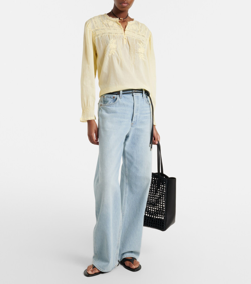 velvet Byrdie lace-trimmed cotton blouse outlook