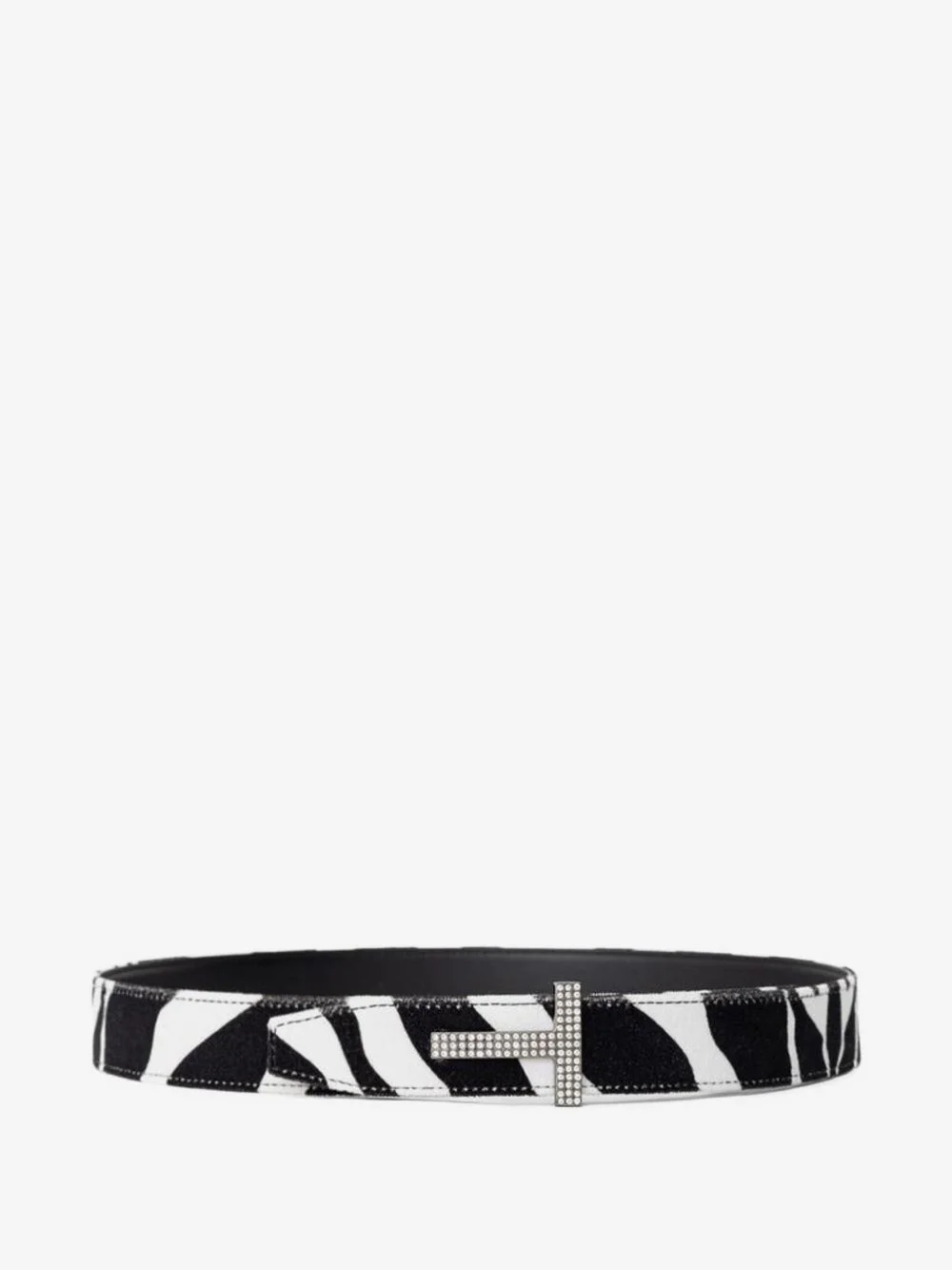 zebra-print leather belt - 1