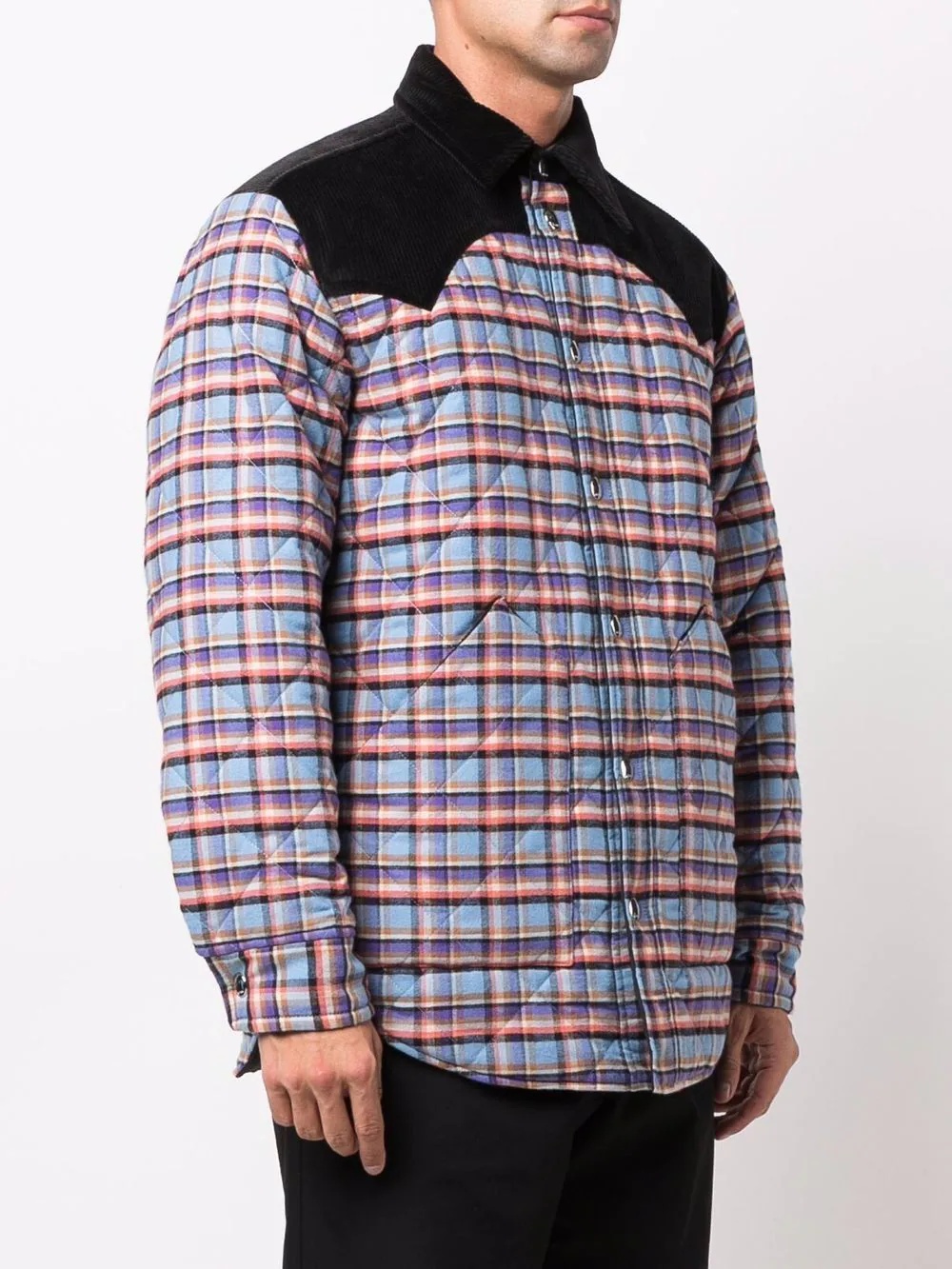 padded check jacket - 3