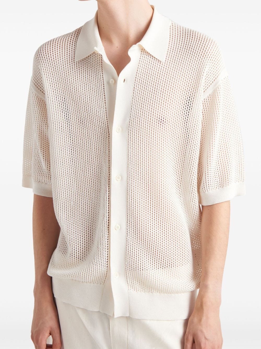 embroidered-logo knitted polo - 4