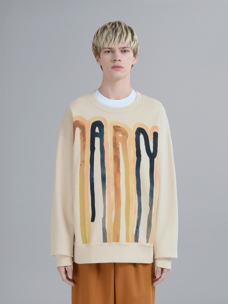 Marni DRIPPING LOGO PRINT COTTON SWEATSHIRT outlook