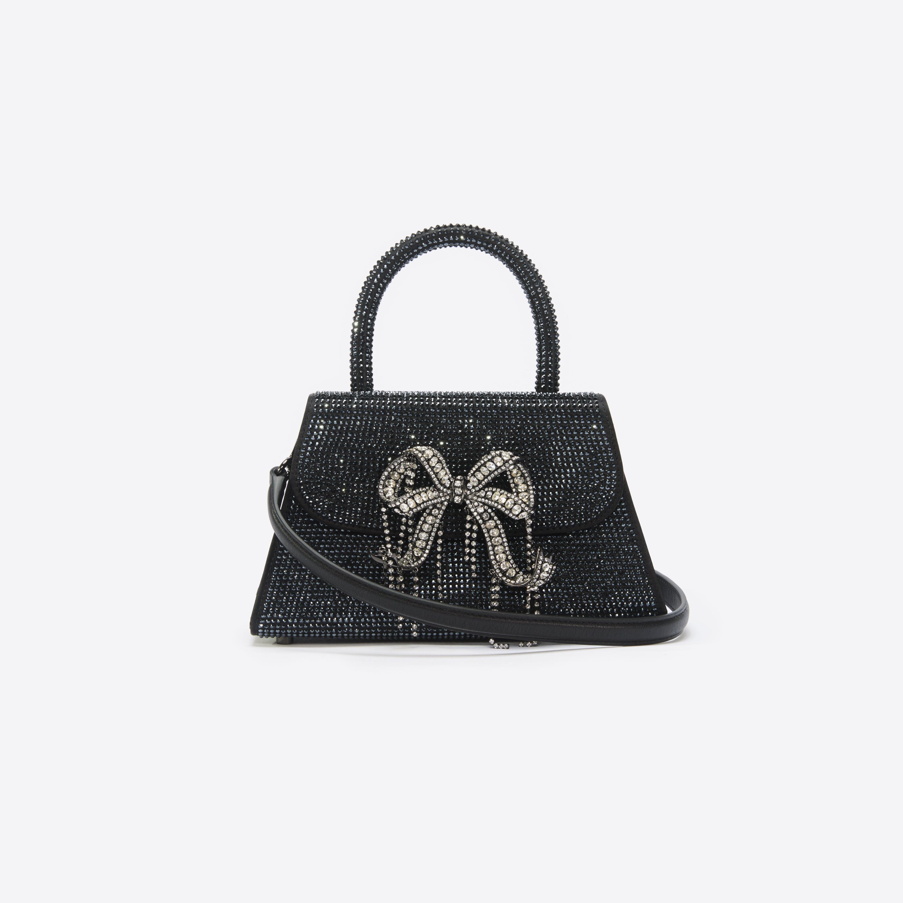 Black Rhinestone Mini Bow Bag - 4