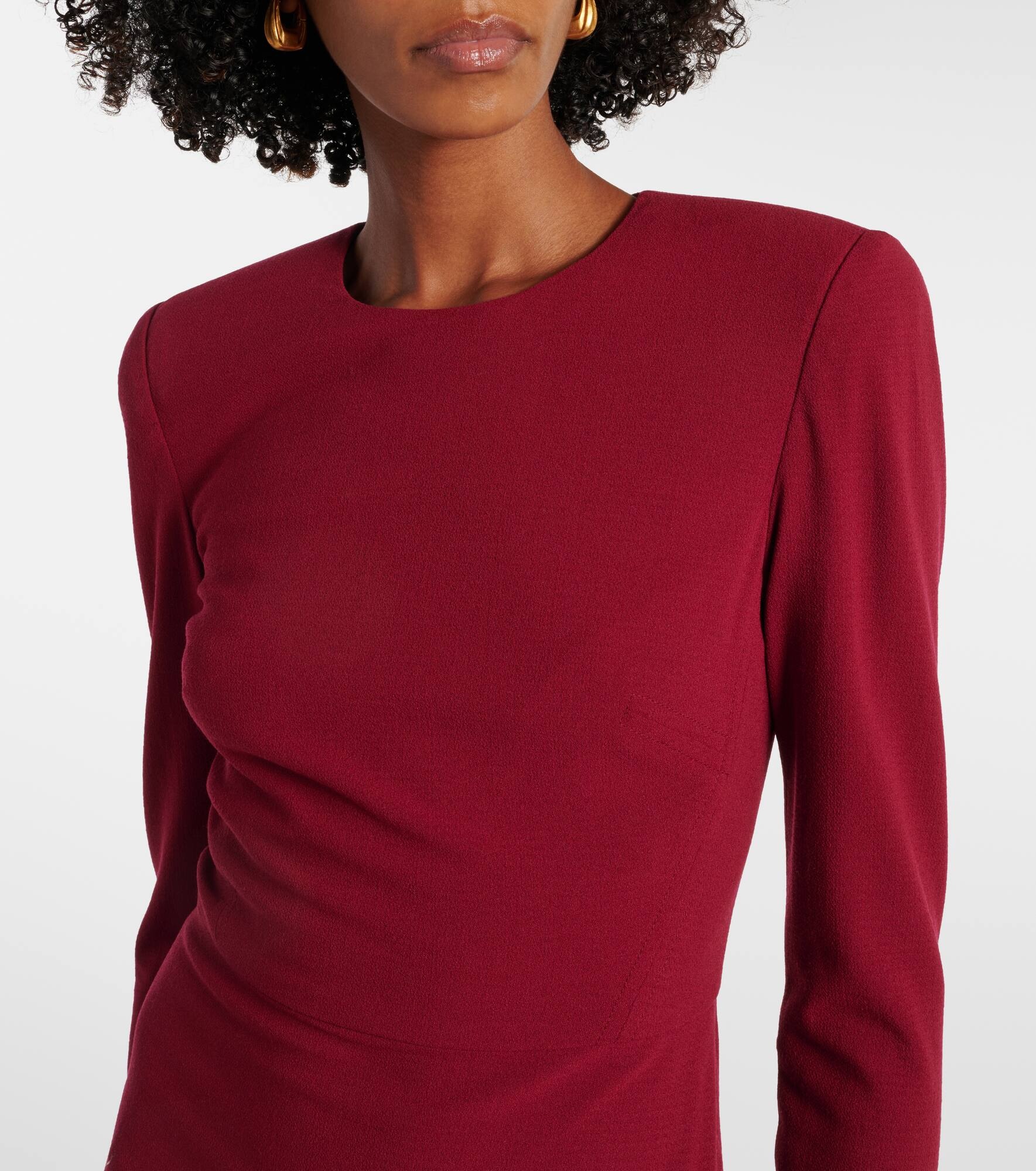 Wool-blend crêpe midi dress - 4