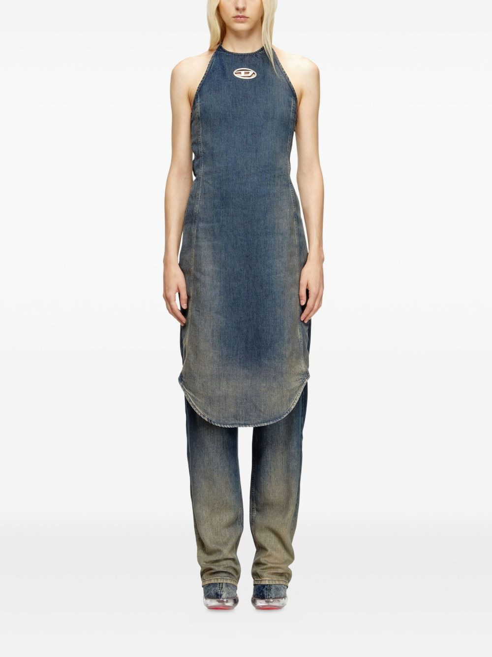 Cynthia halter-neck denim jumpsuit - 3