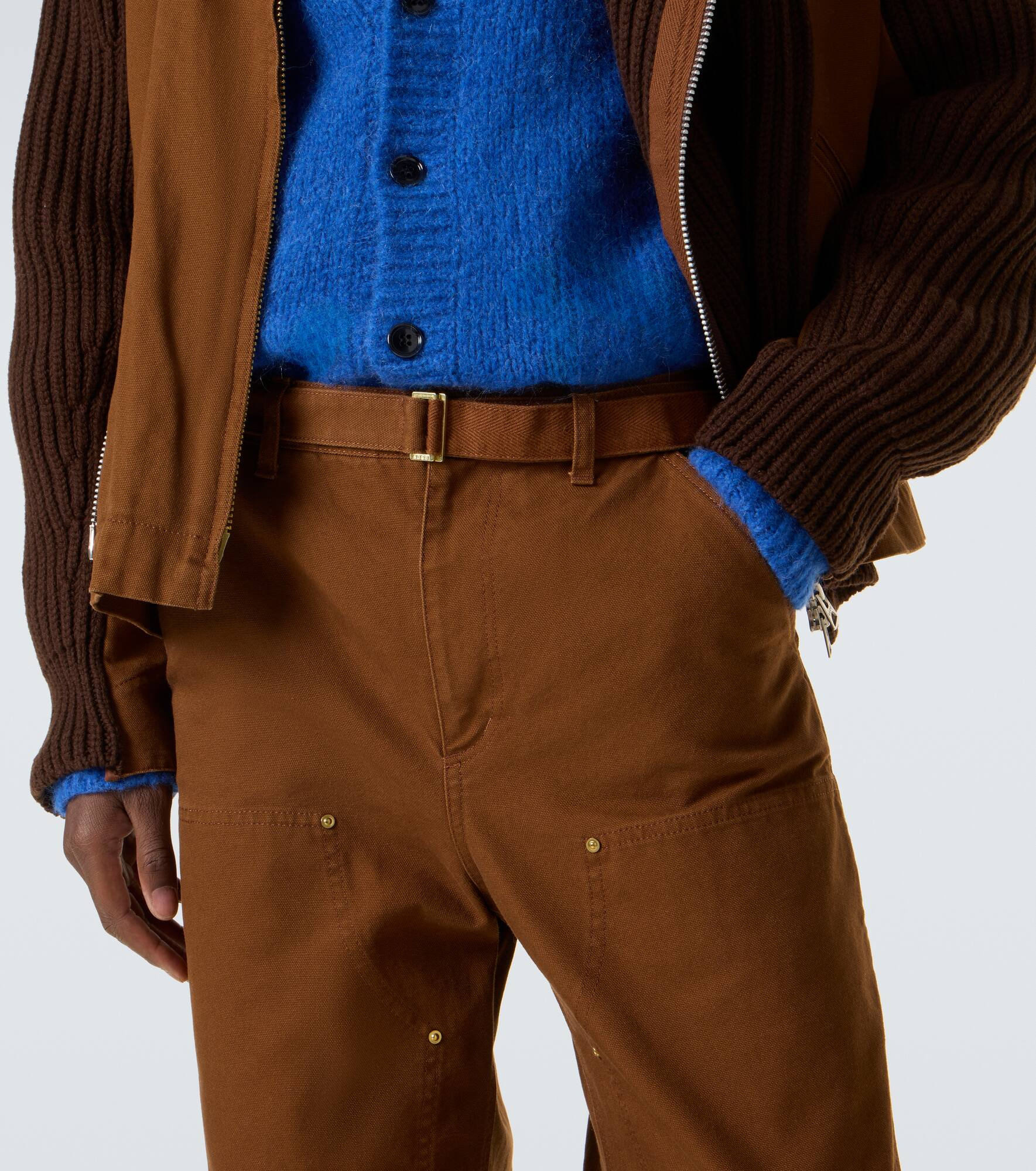 x Carhatt belted cotton straight pants - 5