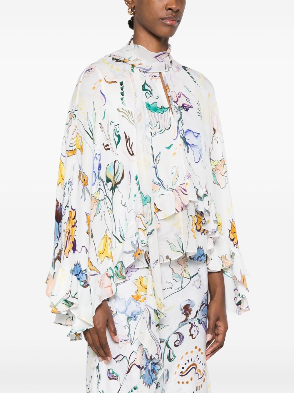 floral-print blouse - 3