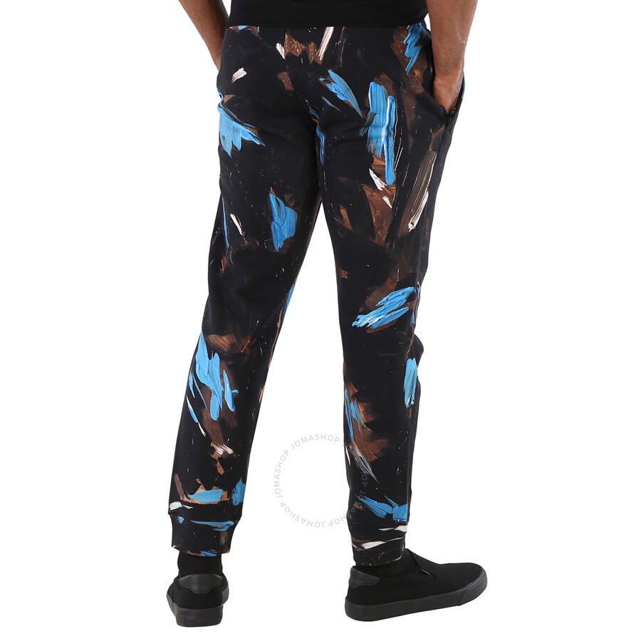 Moschino Men's Brown Painted Logo Cotton-jersey Trousers - 6