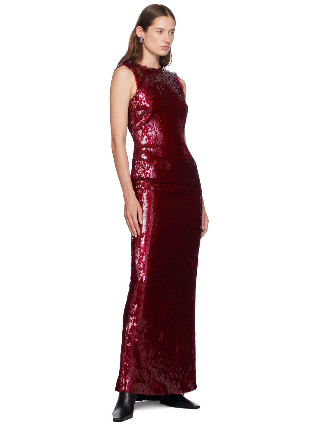 Burgundy Simm Gown Maxi Dress - 4