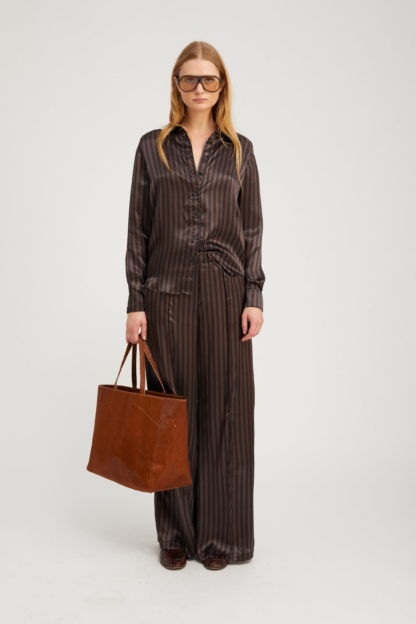 AMERICANO STRIPE SILK FONDA BUTTON DOWN - 2